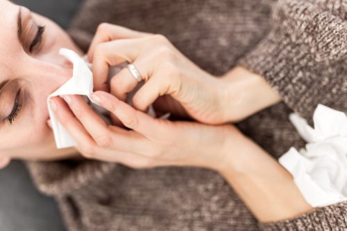 Förkyld gravid kvinna